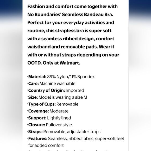 No Boundries Padded Bandeau Top- Black - Picture 2 of 5